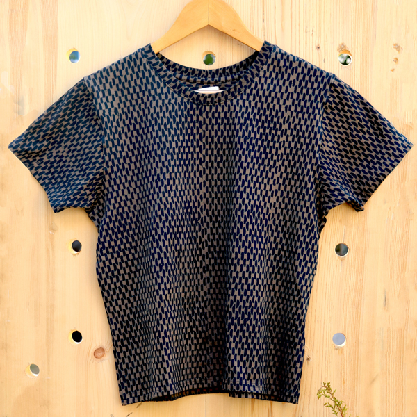 Kirgiti's Dabu Printed Organic Dye Navy T-shirt